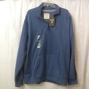 Mens Izod XL Blue 1/4 Zip Fleece